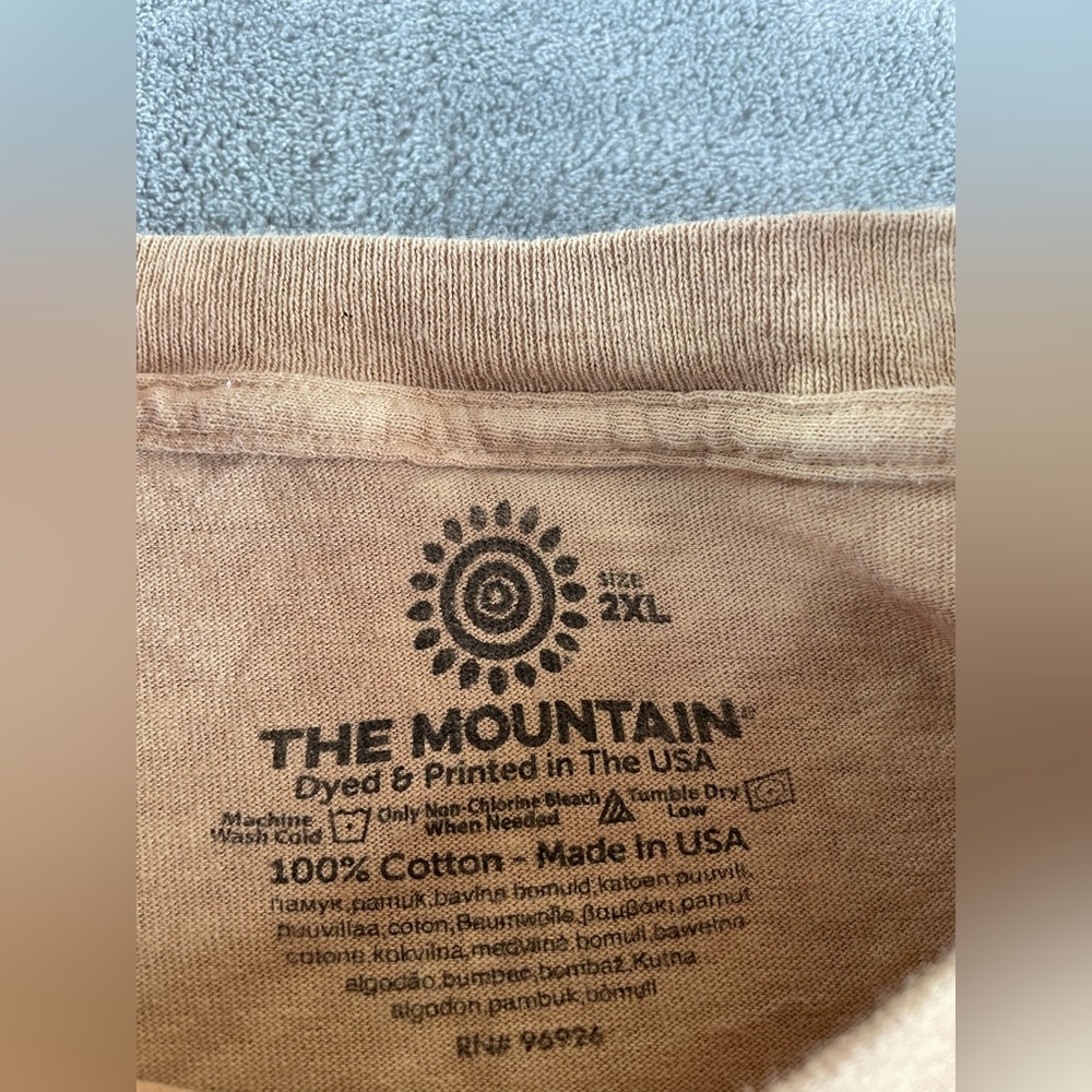 The Mountain Native American T Shirt 2XL Beige Cotton Art Graphic Nature •Mark - Picture 6 of 15